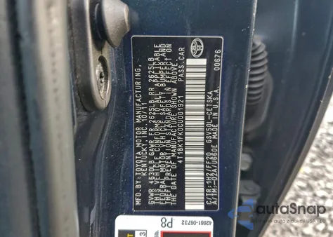 2012 Toyota Camry Se from USA, damaged, VIN 4T1BK1FK0CU001921